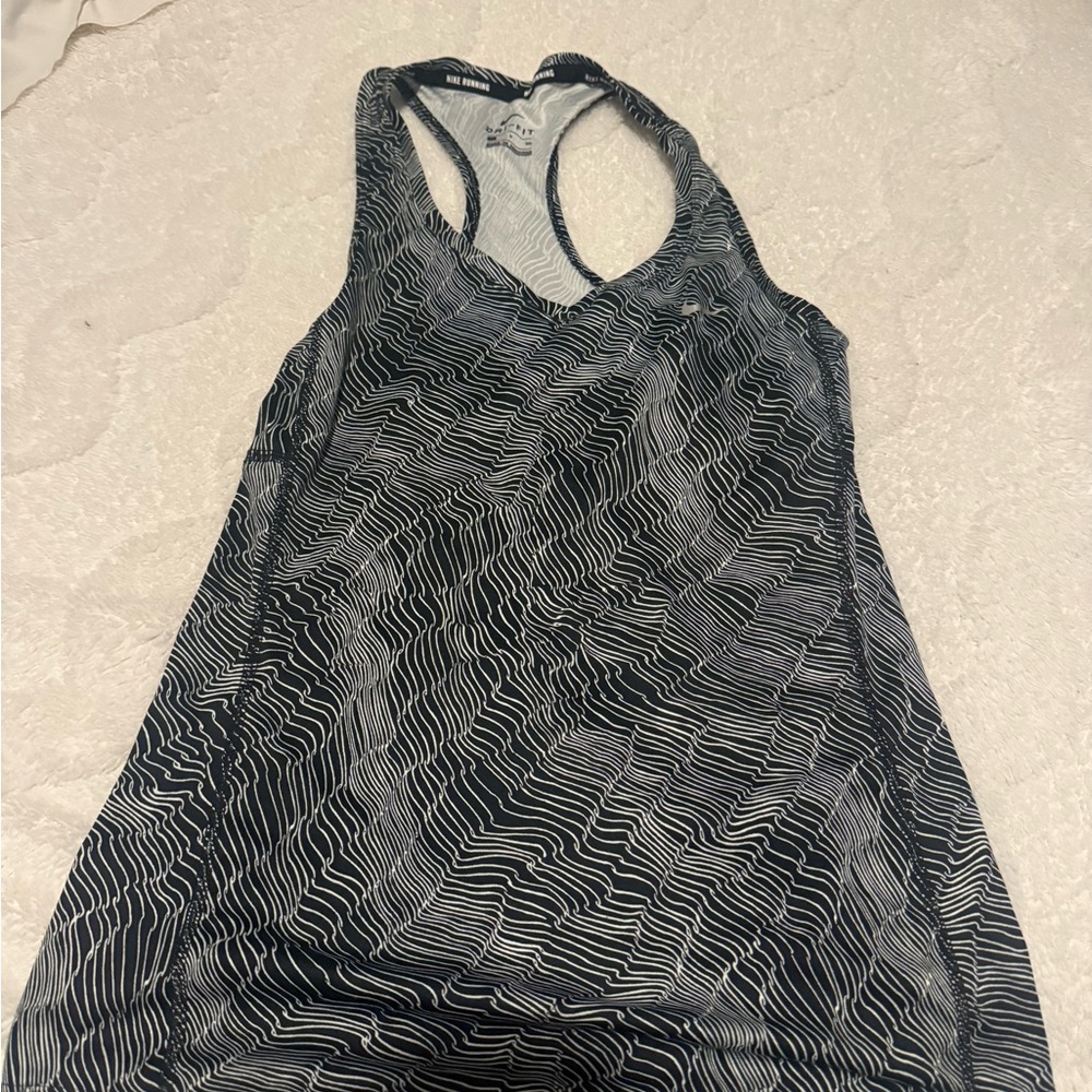 Nike Black and White Dri-FIT Running Tank